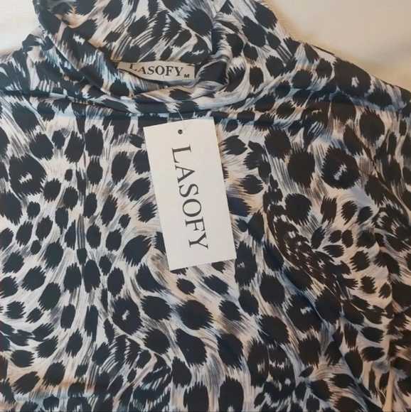 bodysuit top Leopard print women's Long Sleeve size M - Picture 5 of 8